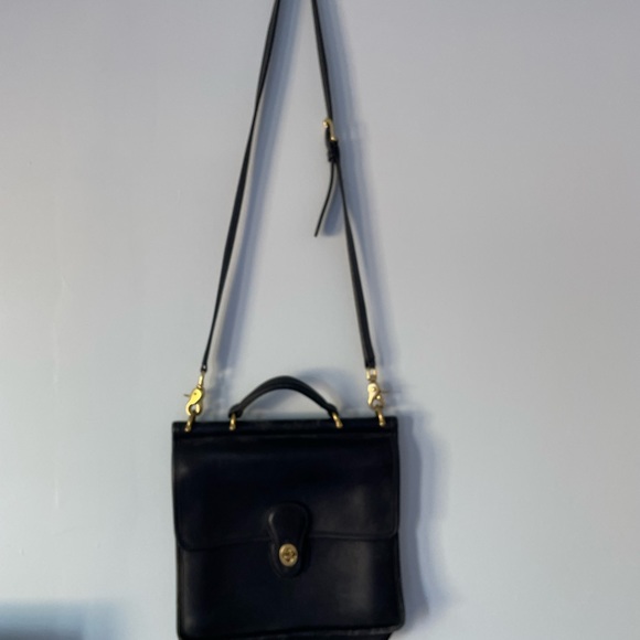 COACH Geniune 9927 Willis Black Leather Messenger Shoulder Crossbody Bag - Picture 2 of 4